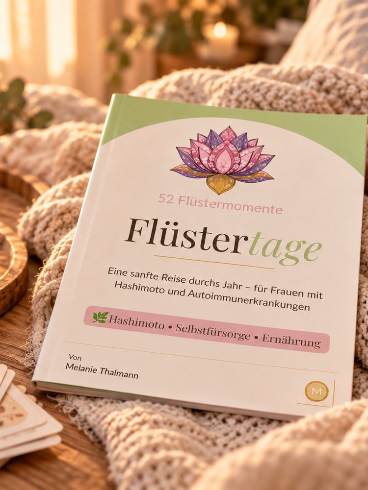 Cover des Journals „Flüstertage – 52 Flüstermomente“ von Melanie Thalmann